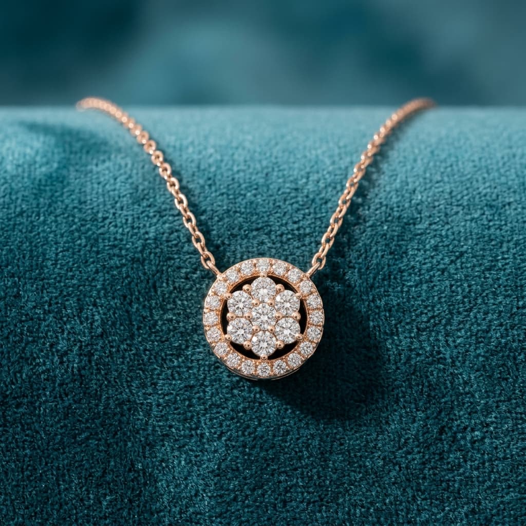 Rose gold diamond pendant under 50k